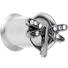 Load image into Gallery viewer, 0G Clear Gem Steel Hi Sky Dragonfly Double Flare Tunnel Plug Set