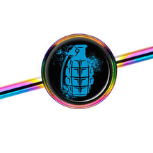 将图片加载到图库查看器,14G Blue Grenade Rainbow Industrial Barbell 37mm