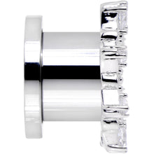 Load image into Gallery viewer, 00G Clear Gem Flower Frame Screw Fit Tunnel Plug Set