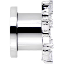 Load image into Gallery viewer, 1/2 Clear Gem Flower Frame Screw Fit Tunnel Plug Set