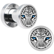 将图片加载到图库查看器,Black White Leopard Eyes Steel Screw Fit Plug Set 4G