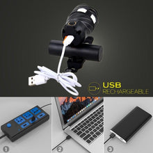 Load image into Gallery viewer, Zoomable LED Bicycle Light Bike Front Lamp Headlight With USB Rechargeable Built-In Battery Bike Light Set USB Rechargeable Powerful LED Bicycle Headlight And Tail Light Combo