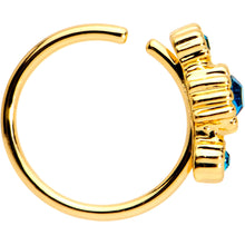 Load image into Gallery viewer, 5/16 Green CZ Gem Gold IP Fashion Fusion Seamless Circular Ring
