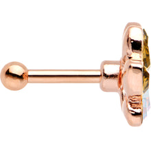 Load image into Gallery viewer, Brown Aurora CZ Gem Rose Gold PVD Tiara Cartilage Tragus Earring
