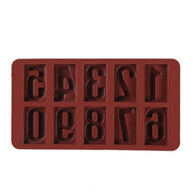 Load image into Gallery viewer, 0-9 Digital Chocolate Silicone Molds Cake Dessert Baking Tools Decoration Homemade Single Decomposed Number Mould Digital Shaped Chocolate Mold Silicone Digital Mold Trays Chocolate Candy Dessert Ice Cream Mold
