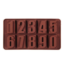 Load image into Gallery viewer, 0-9 Digital Chocolate Silicone Molds Cake Dessert Baking Tools Decoration Homemade Single Decomposed Number Mould Digital Shaped Chocolate Mold Silicone Digital Mold Trays Chocolate Candy Dessert Ice Cream Mold
