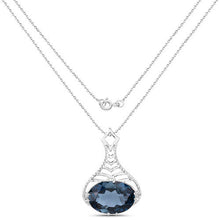 Load image into Gallery viewer, 6.65 Carat Genuine London Blue Topaz .925 Sterling Silver Pendant
