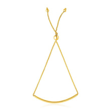Load image into Gallery viewer, 14k Yellow Gold Smooth Curved Bar Lariat Design Bracelet

