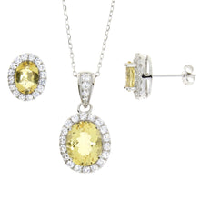 将图片加载到图库查看器，Citrine Created Sapphire Jewelry sets Sterling Silver

