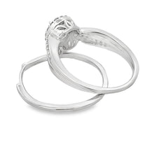 将图片加载到图库查看器，.25ct Diamond Engagement Ring Set Sterling Silver
