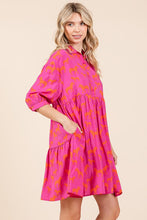 Load image into Gallery viewer, Zebra Print Button Down Shirt Mini Dress For Women – Fluttering, Bold and Fashion-Forward Dress with Pocketed Tiered Design
