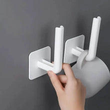 Load image into Gallery viewer, 4-Pack: Adhesive Toilet Paper Holder, Wall Mount, White &amp; Black
