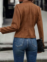 Load image into Gallery viewer, Decorative Button Open Front Long Sleeve Jacket – Elegant Casual Outerwear for Women
