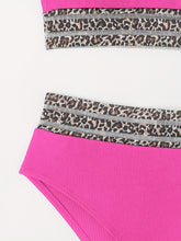 Load image into Gallery viewer, Bikini Leopard Print High Waist Bandeau 2 Piece Swimsuit for Women – Super Stretchy Bikini Set with Seductive Mesh Detail and Flattering Fit – Chic Animal Print Swimwear for Beachwear Poolside and Summer Vacations
