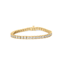 将图片加载到图库查看器，10K Yellow Gold 4.00 Cttw Channel Set Round Diamond Tennis 7" Bracelet (J-K Color, I1-I2 Clarity)
