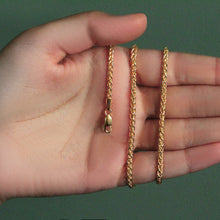 Load image into Gallery viewer, 14k Yellow Gold 2.8mm Light Weight Wheat Chain
