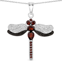 Load image into Gallery viewer, 2.29 Carat Genuine Garnet and White Topaz .925 Sterling Silver Pendant
