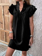 Load image into Gallery viewer, Elegant Ruffled Cap Sleeve Mini Dress Feminine &amp; Flowy Summer Dress
