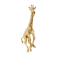 将图片加载到图库查看器，18K Yellow Gold Diamond Accent and Blue Sapphire Giraffe Pin Brooch (G-H Color, VS2-SI1 Clarity)
