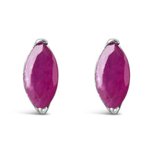 Load image into Gallery viewer, .925 Sterling Silver 1/2 Cttw Created Pink Ruby Gemstone Solitaire Stud Earrings
