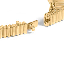 Load image into Gallery viewer, 14K Yellow Gold 1 1/4 Cttw Diamond Ribbed Rounded Rectangle Bangle Bracelet (G-H Color, VS2-SI1 Clarity) - 7.75" Inches
