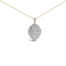 Load image into Gallery viewer, 14K White and Yellow Gold 2.00 Cttw Diamond Cluster Pear Shaped Pendant Necklace (G-H Color, SI2-I1 Clarity) -20" Inches
