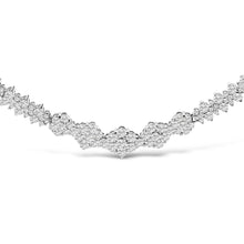 将图片加载到图库查看器，14K White Gold 2.00 Cttw Diamond Composite Cluster Bar Necklace (H-I Color, I2-I3 Clarity) - 18" Inches
