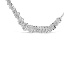 将图片加载到图库查看器，14K White Gold 2.00 Cttw Diamond Composite Cluster Bar Necklace (H-I Color, I2-I3 Clarity) - 18" Inches
