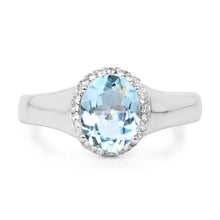 Load image into Gallery viewer, 2.63 Carat Genuine  Blue Topaz and White Topaz .925 Sterling Silver Ring
