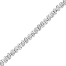 Load image into Gallery viewer, .925 Sterling Silver 1/3 Cttw Miracle-Set Diamond "S" Link Tennis Bracelet (I-J Color, I3 Clarity) - Size 7.25"
