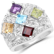 将图片加载到图库查看器，1.67 Carat Genuine Multi Stone .925 Sterling Silver Ring
