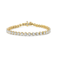 Load image into Gallery viewer, .925 Sterling Silver 1.0 Cttw Miracle Set Diamond Heart-Link 7" Tennis Bracelet (I-J Color, I2-I3 Clarity)
