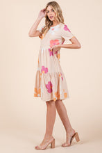 Load image into Gallery viewer, New Floral Round Neck Short Sleeve Tiered Dress For Women–Flowy, Feminine &amp; Perfect for Summer
