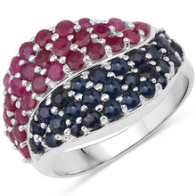 将图片加载到图库查看器，2.18 Carat Genuine Multi Stones .925 Sterling Silver Ring

