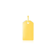 将图片加载到图库查看器，14K Yellow Gold Tag Pendant
