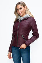 Load image into Gallery viewer, Women Warm Sleek Dual-Zipper Layered Jacket with Cozy Fuzzy Hood Urban Chic &amp; Comfortable Jacket

