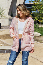 将图片加载到图库查看器，Women Full Size Teddy Hooded Jacket with Pockets Cozy Casual Jacket Comfortable Women Jacket
