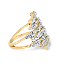Load image into Gallery viewer, 14K Yellow Gold 1.0 Cttw Diamond Geometric Stacked Open Cocktail Ring (I-J Color, I1-I2 Clarity) - Ring Size 7
