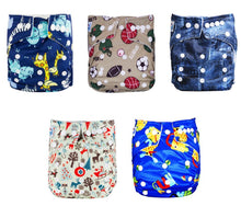 Load image into Gallery viewer, Modern Luxury Printed Baby Nappy 5pcs/Lot Washable Diapers Good Quality Pocket Diaper For Kids

