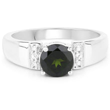 Load image into Gallery viewer, 1.29 Carat Genuine Chrome Diopside and White Topaz .925 Sterling Silver Ring
