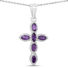 Load image into Gallery viewer, 0.90 Carat Genuine Amethyst .925 Sterling Silver Pendant
