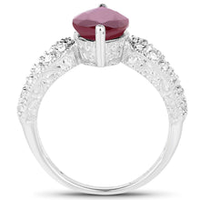 Load image into Gallery viewer, 3.56 Carat Genuine Glass Filled Ruby and White Topaz .925 Sterling Silver Ring
