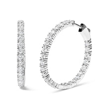 将图片加载到图库查看器，14K White Gold 5.00 Cttw Lab Grown Diamond Inside Out Hoop Earrings (F-G Color, VS1-VS2 Clarity)
