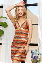 Load image into Gallery viewer, New Summer Contrast Striped V-Neck Mini Dress For Women – Trendy, Bold, Eye-Catching, Boho, Modern Chic &amp; Fashionable
