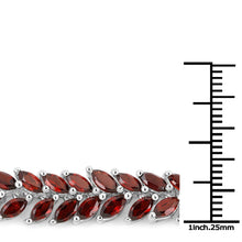 Load image into Gallery viewer, 18.40 Carat Genuine Garnet .925 Sterling Silver Bracelet
