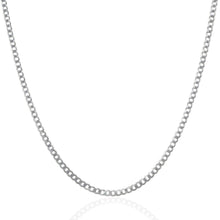 将图片加载到图库查看器，2.6mm 14k White Gold Solid Curb Chain
