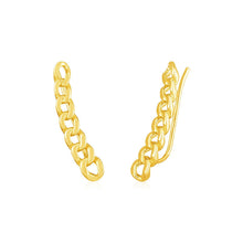 将图片加载到图库查看器，14k Yellow Gold Ear Climber Earring with Chain Links
