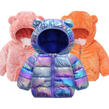 Load image into Gallery viewer, Shiny Toddler Baby Warm Hooded Coat Winter Outerwear Infant Clothes Cute Jacket Baby Clothes For Girls
