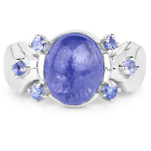 Load image into Gallery viewer, 3.76 Carat Genuine Tanzanite .925 Sterling Silver Ring
