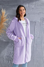 Load image into Gallery viewer, Red Double Take Full Size Hooded Teddy Bear Jacket with Thumbholes Ultra-Cozy &amp; Stylish Comfortable Outerwear
